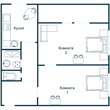 Остекление планировки 1842 дома II-67 «Башня Вулыха»
