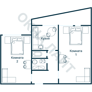 Остекление планировки 1878 дома II-68-02