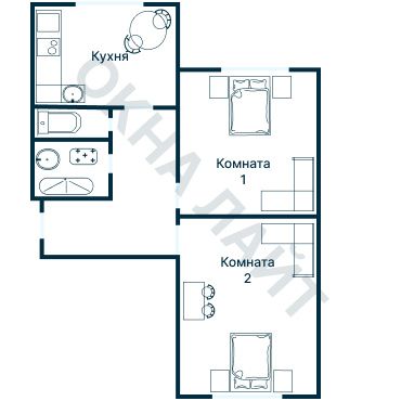 Остекление планировки 1902 дома II-68-03