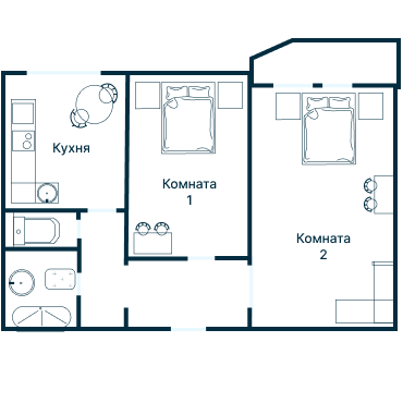 Остекление планировки 1903 дома II-68-03