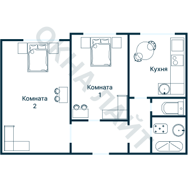 Остекление планировки 1907 дома II-68-03