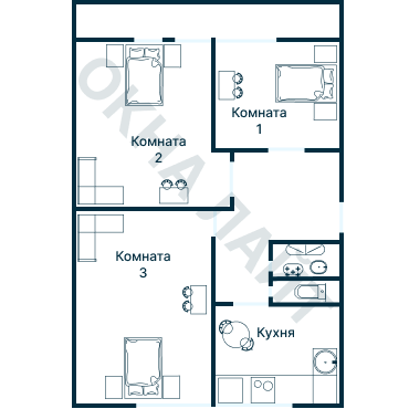 Остекление планировки 1909 дома II-68-03
