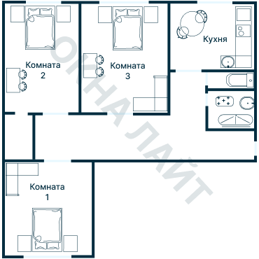 Остекление планировки 1925 дома II-68-04