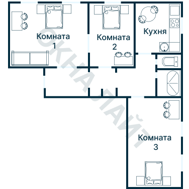 Остекление планировки 1939 дома II-68-04