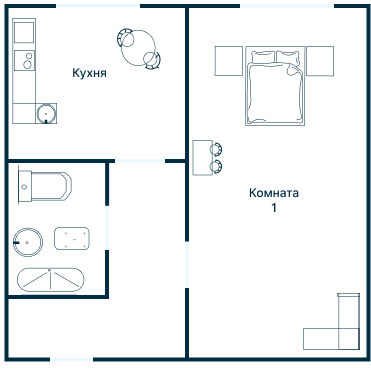 Остекление планировки 1974 дома II-68Б