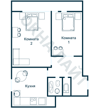 Остекление планировки 1979 дома II-68Б