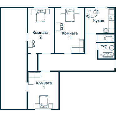 Остекление планировки 2031 дома II-68НБ