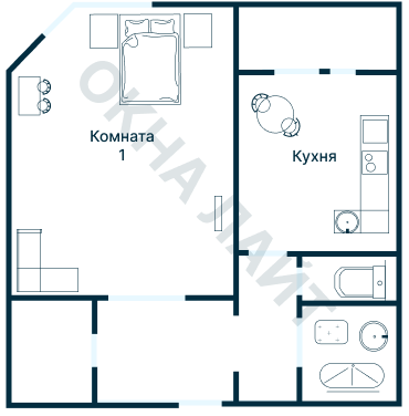 Остекление планировки 2563 дома ИП-46С