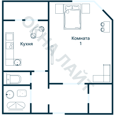 Остекление планировки 2565 дома ИП-46С