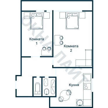 Остекление планировки 2578 дома ИП-46С