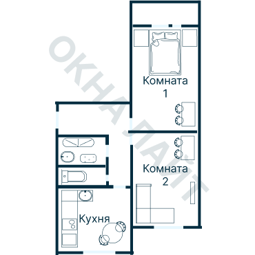 Остекление планировки 2647 дома КОПЭ