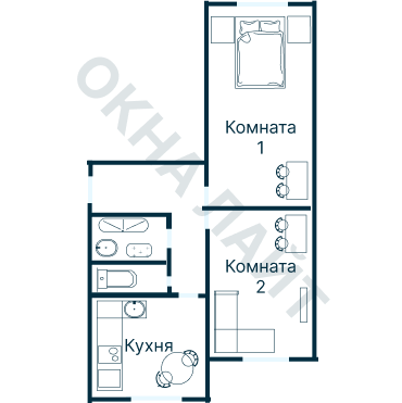 Остекление планировки 2649 дома КОПЭ