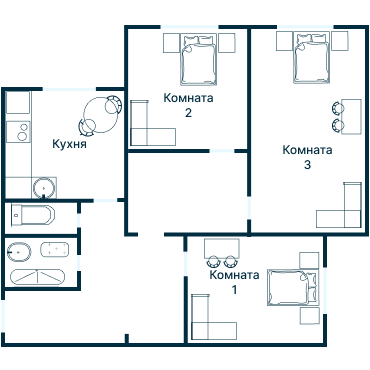 Остекление планировки 2674 дома КОПЭ