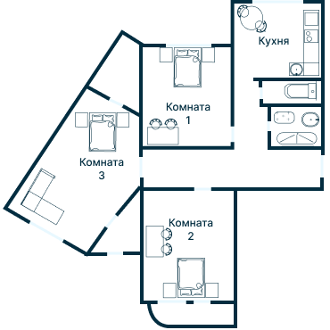 Остекление планировки 2684 дома КОПЭ