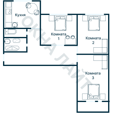 Остекление планировки 2686 дома КОПЭ