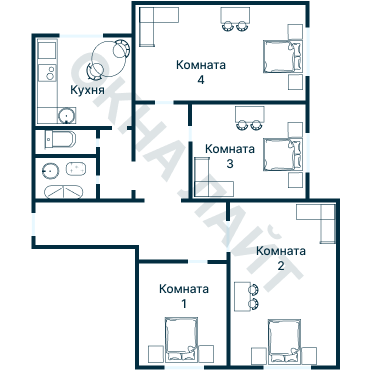 Остекление планировки 2697 дома КОПЭ