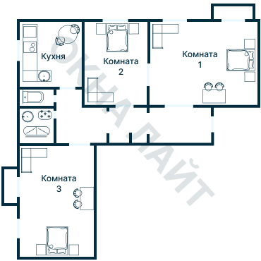 Остекление планировки 2710 дома КОПЭ-Башня