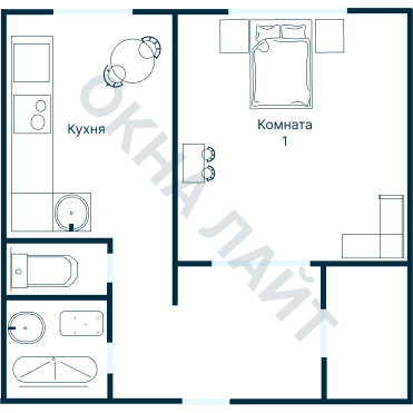 Остекление планировки 2711 дома КОПЭ-Башня