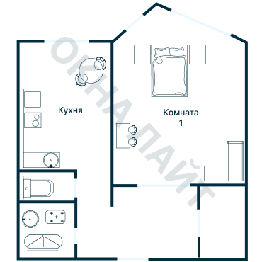 Остекление планировки 2714 дома КОПЭ-Башня