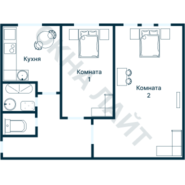 Остекление планировки 2741 дома КОПЭ-Башня
