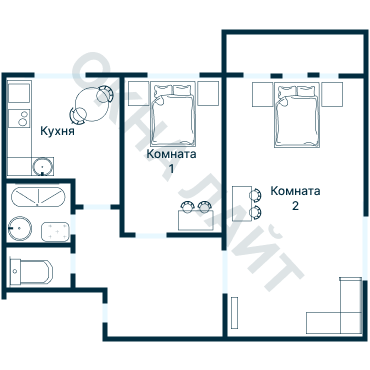 Остекление планировки 2748 дома КОПЭ-Башня