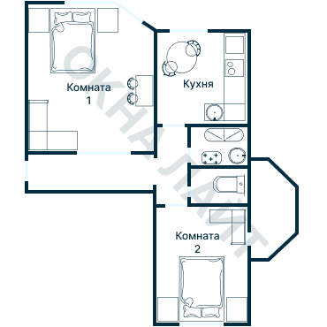 Остекление планировки 2771 дома КОПЭ-Парус