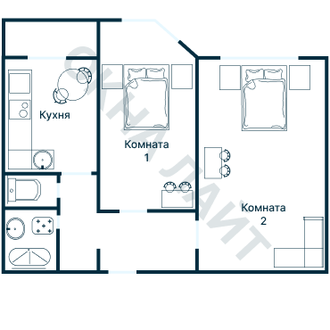 Остекление планировки 2776 дома КОПЭ-Парус