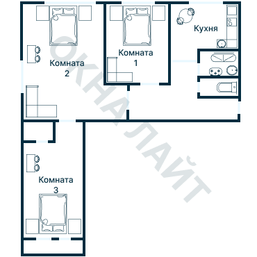 Остекление планировки 2778 дома КОПЭ-Парус