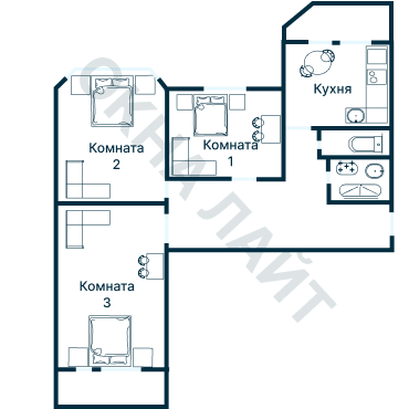 Остекление планировки 2812 дома КОПЭ-Парус