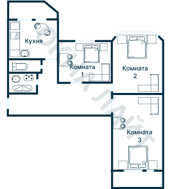 Остекление планировки 2814 дома КОПЭ-Парус