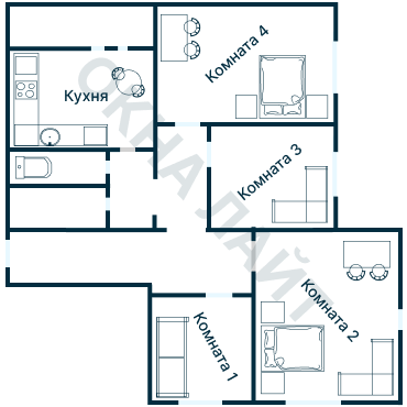 Остекление планировки 2851 дома КОПЭ-Парус