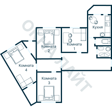 Остекление планировки 2859 дома КОПЭ-Парус