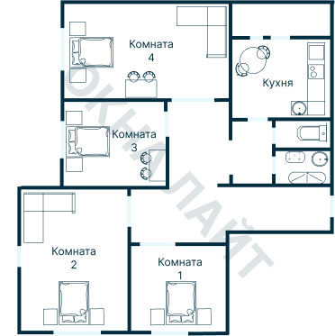 Остекление планировки 2860 дома КОПЭ-Парус