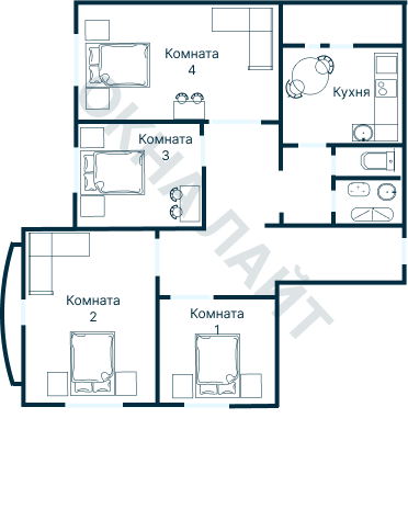 Остекление планировки 2863 дома КОПЭ-Парус