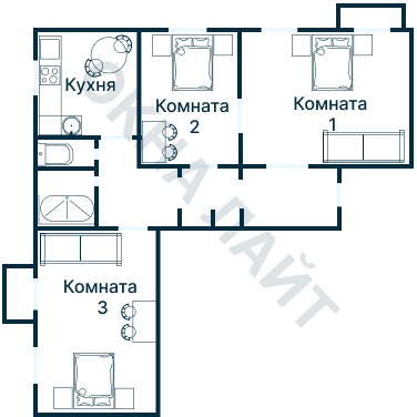 Остекление планировки 2866 дома КПД-4570