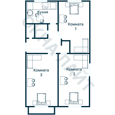 Остекление планировки 2903 дома КПД-4570