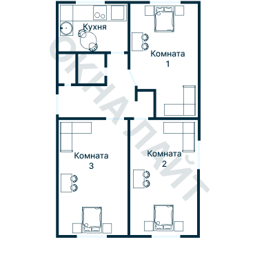 Остекление планировки 2912 дома КПД-4570
