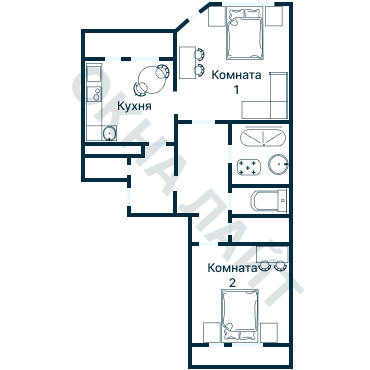 Остекление планировки 2955 дома МПСМ