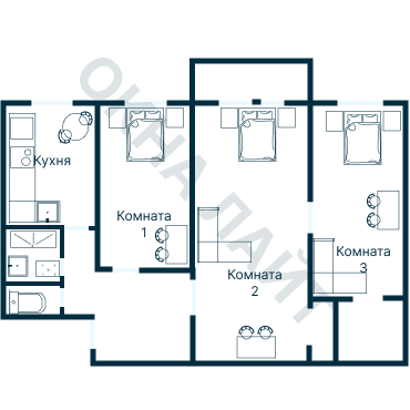 Остекление планировки 2960 дома МПСМ