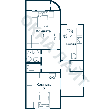 Остекление планировки 2971 дома МПСМ