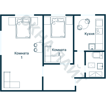 Остекление планировки 2998 дома П-111М