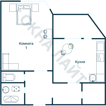 Остекление планировки 3027 дома П-111М