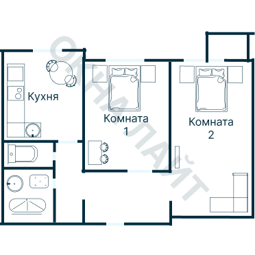 Остекление планировки 3119 дома П-3