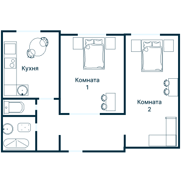 Остекление планировки 3124 дома П-3