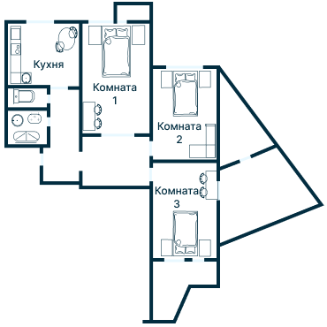 Остекление планировки 3151 дома П-3