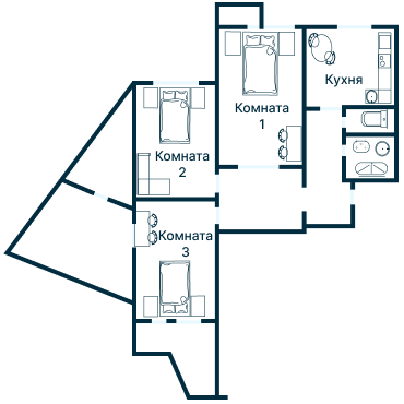 Остекление планировки 3152 дома П-3