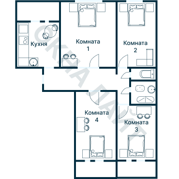 Остекление планировки 3101 дома П-30