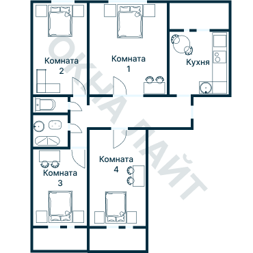 Остекление планировки 3102 дома П-30