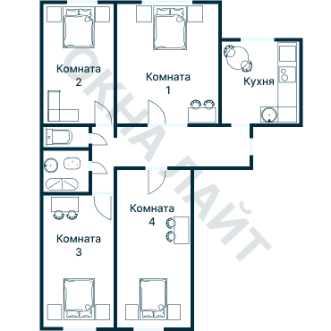 Остекление планировки 3103 дома П-30