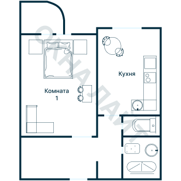 Остекление планировки 3193 дома П-3М
